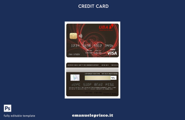 modello di carta visto Burkina Faso United Bank Africa stile verificato